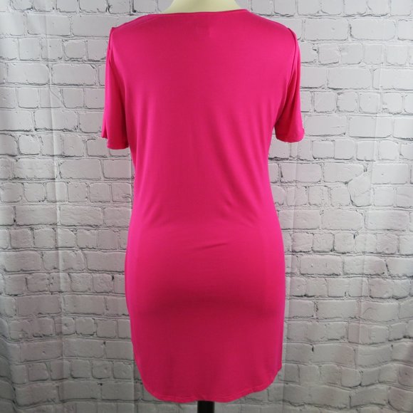 Women's Plus Short Sleeve Casual Dress - Picture 4 of 4